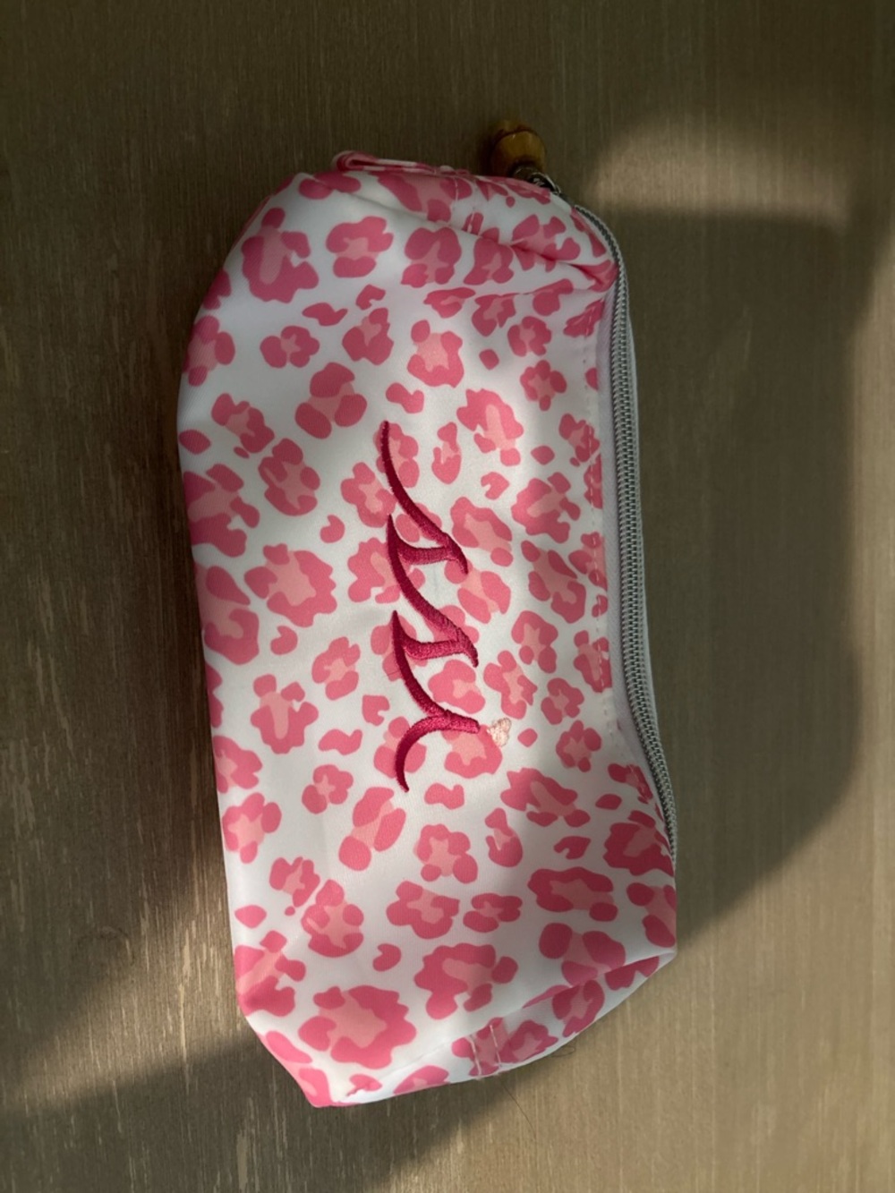 Pink Leopard Print Cosmetic Pouch